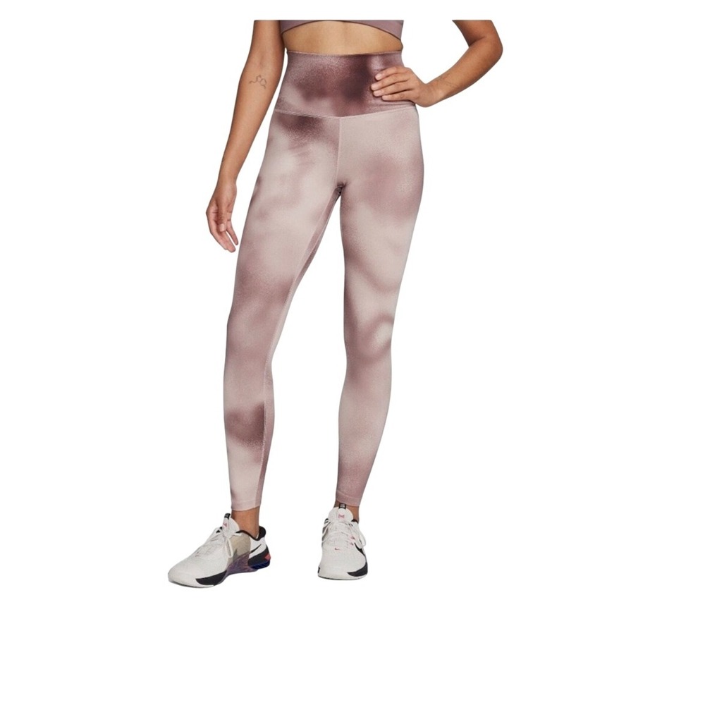 SALE Nike‎ Women's One High Rise Printed Leggings in Smokey Mauve Size XS